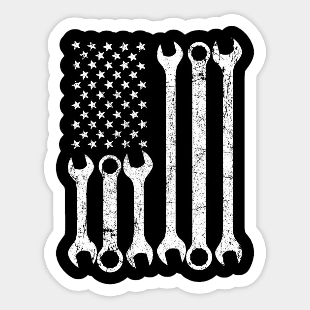 Mechanic USA Flag Sticker by thingsandthings